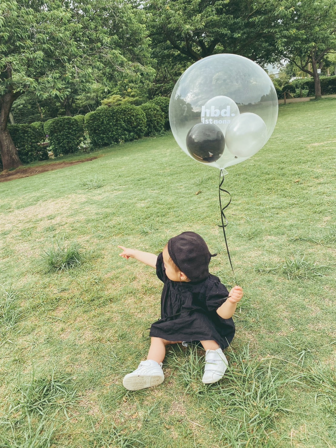 【bubble balloon】black × silver