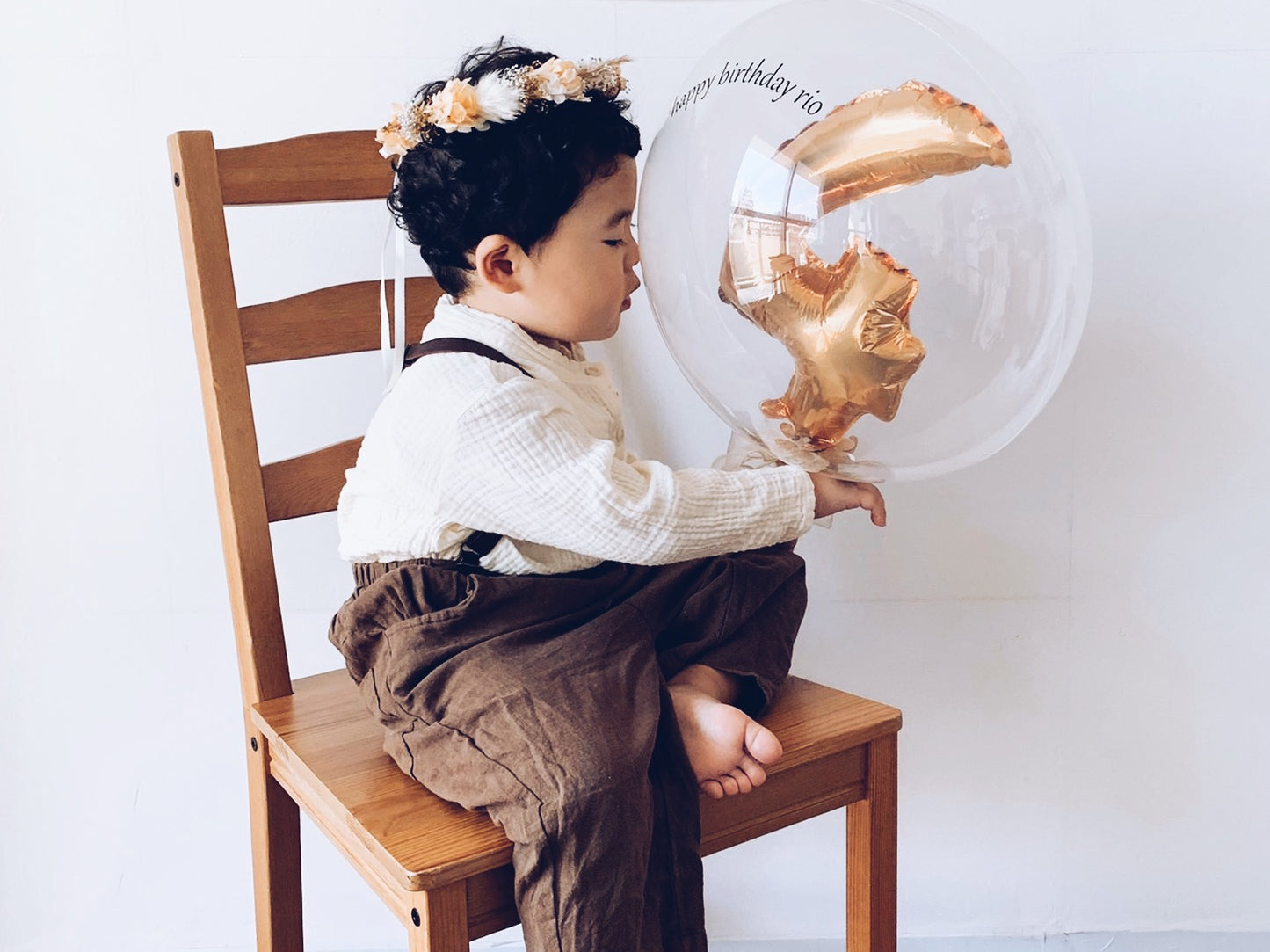 【number message】stick balloon(gold)
