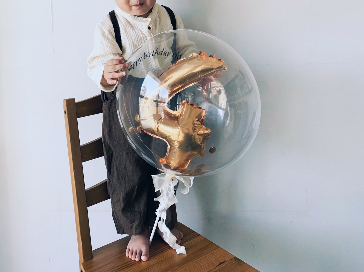 【number message】stick balloon(gold)