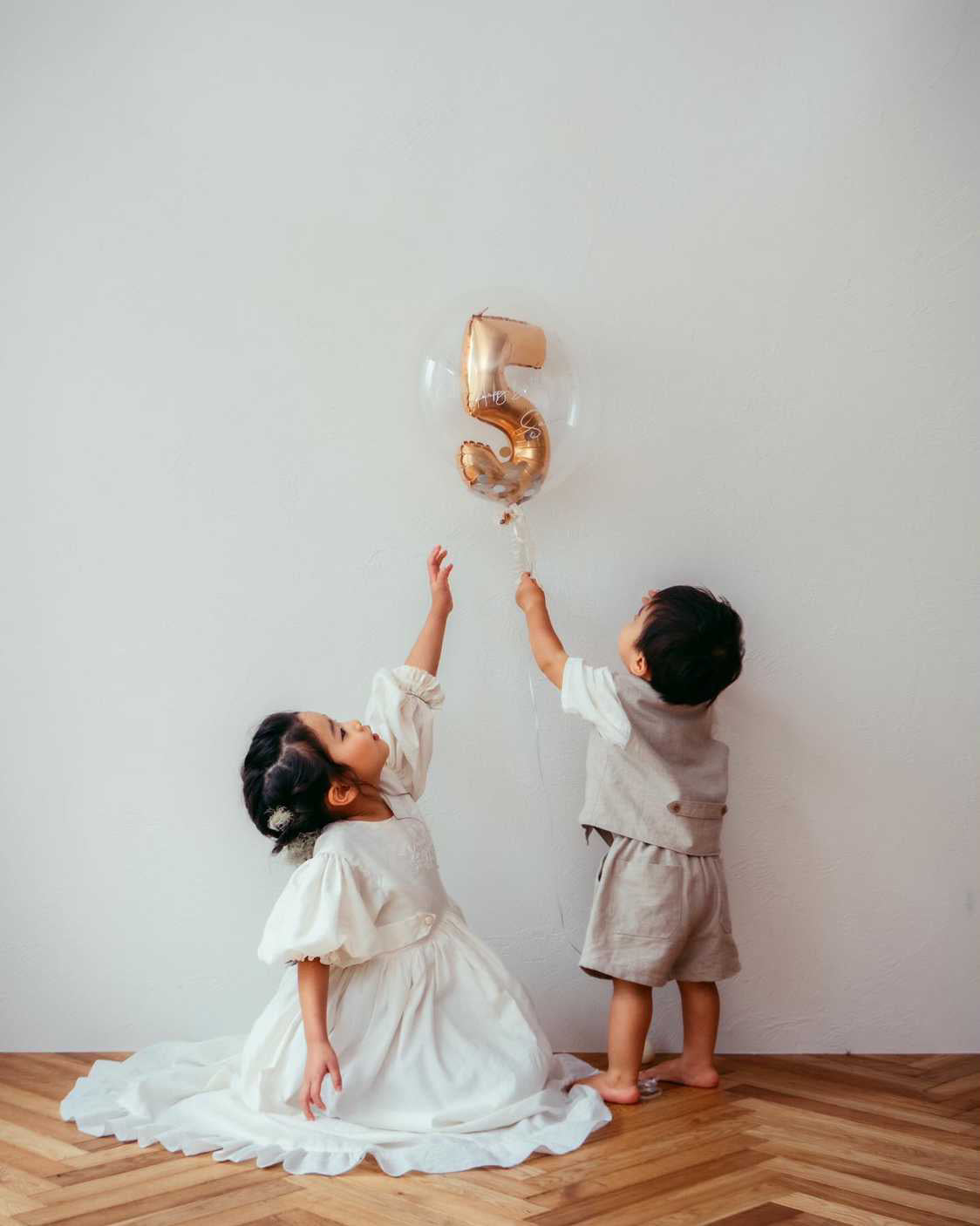 【number message】stick balloon(gold)
