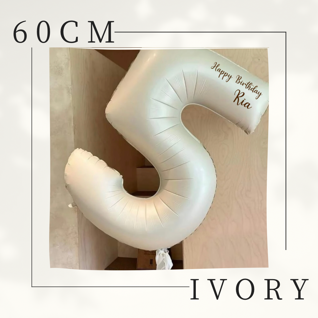 【number shape 60cm】Ivory