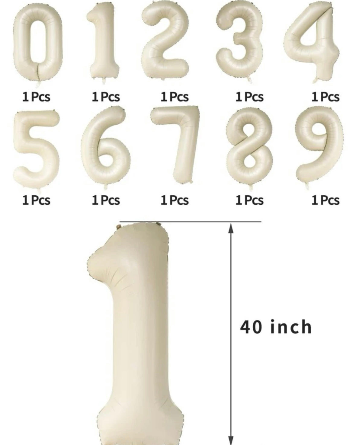 【number shape90cm】Ivory