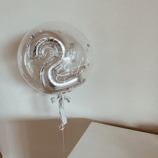 【number message】stick balloon（silver）